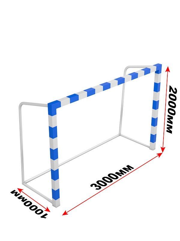 Ворота минифутбольные/гандбольные из профиля 60х60мм  с удлиненными штангами и стаканами под бетонирование Pioner A13849