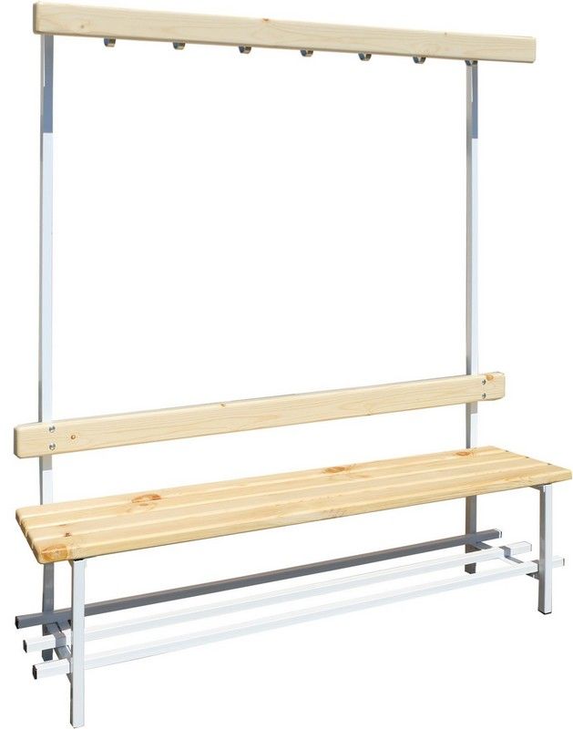 Скамья для раздевалок с вешалкой (двусторонняя) 1,5 м Pioner A17716