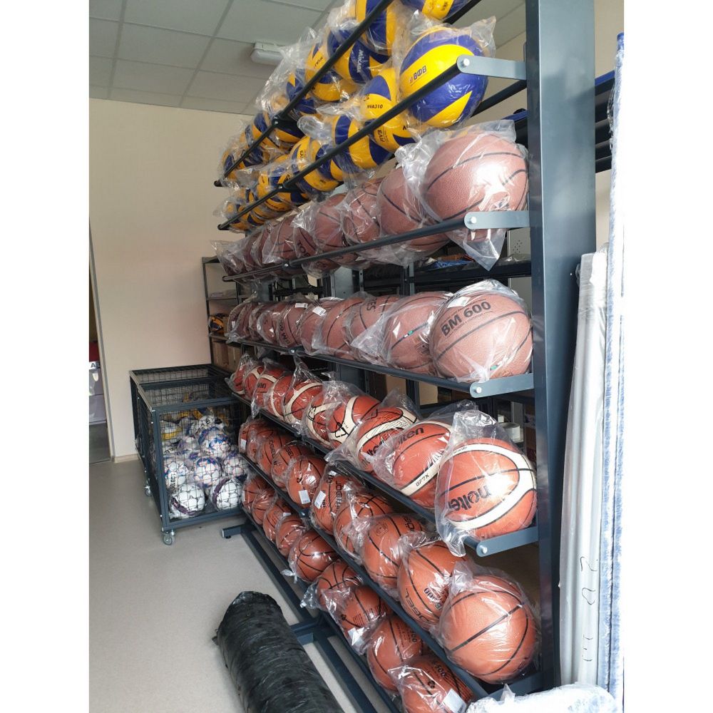 Стеллаж Премиум для мячей, двухсторонний 219х215х67см  MPD-112