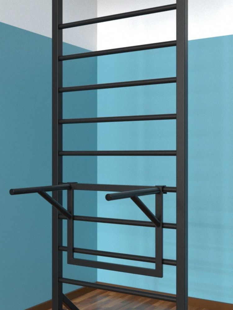 Шведская стенка напольная цельносварная с брусьями  Pioner A16221