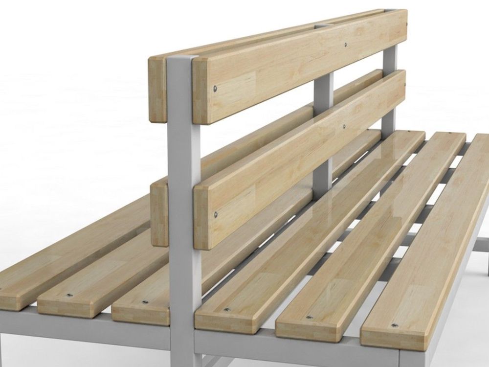 Скамейка для раздевалки со спинкой двухсторонняя, 300см Pioner A16352