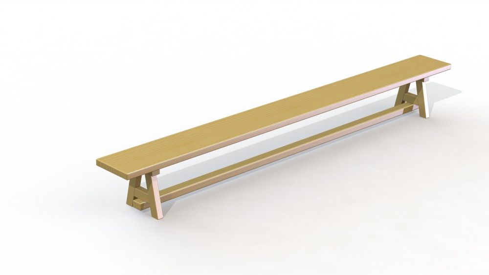 Скамейка гимнастическая 150 см  (2 деревянные ножки) Pioner A14112