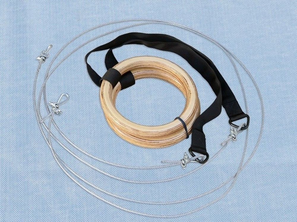 Кольца гимнастические с тросиком, пара  Pioner A11078