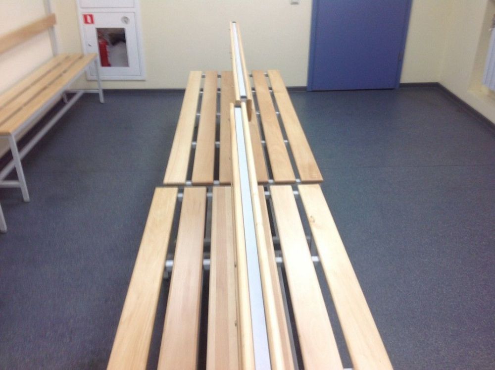 Скамейка для раздевалки со спинкой двухсторонняя, 200см Pioner A16328