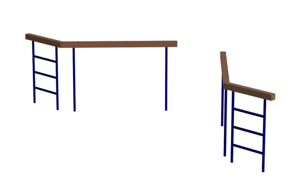 Элемент полосы препятствий Разрушенный мост  Pioner A16875