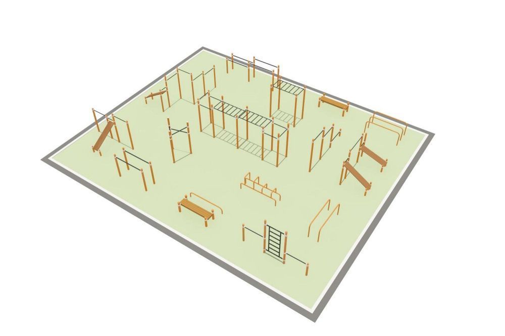 Парковая площадка для Воркаут и WRK Pioner A16616