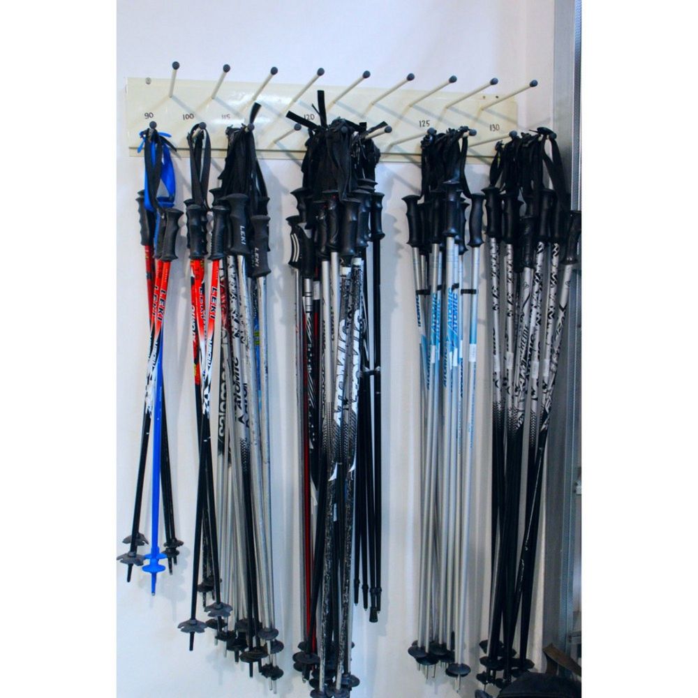 Вешалка Эконом для лыжных палок, пристенная 100х38х14см  VLPE-60