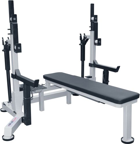 Стойка домкратная для пауэрлифтинга со скамьей и страховочными упорами  Pioner A16242