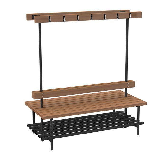 Скамья для раздевалок с вешалкой (двусторонняя) 1,5 м Pioner A17716