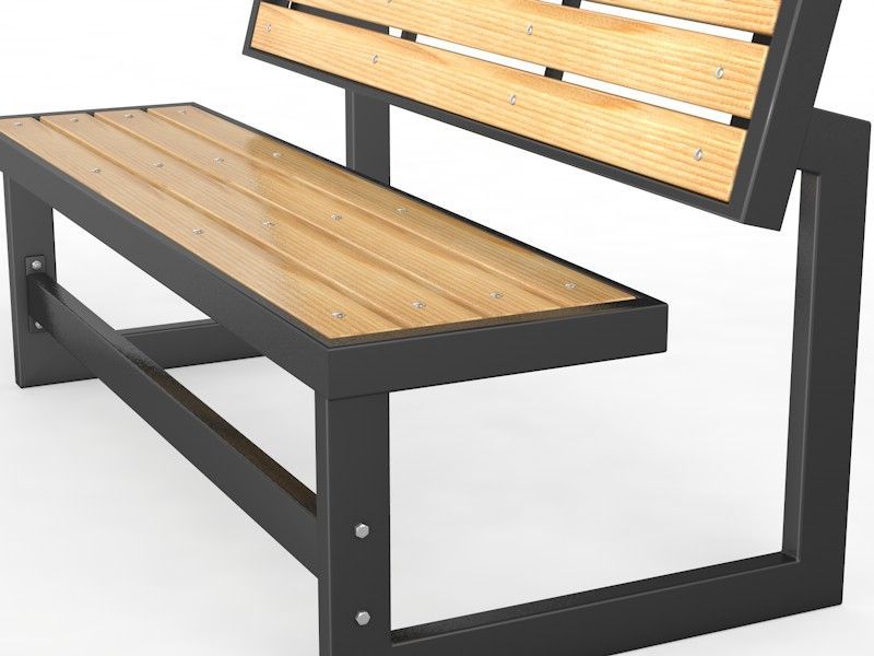 Уличная скамейка со спинкой Парк, длина 3000 мм  Pioner A10944