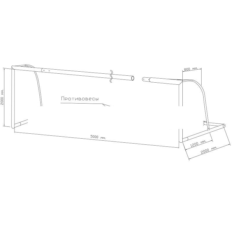 Ворота юниорфутбол 5х2м с противовесом, Сталь, створ D89мм  пара Pioner A13260