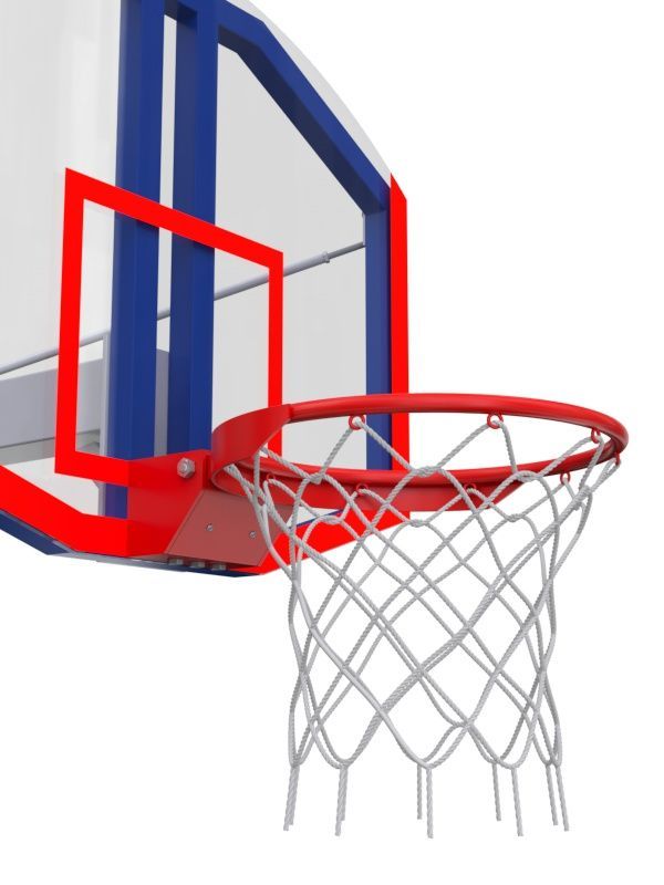 Стойка стационарная со стритбольным щитом из оргстекла и массовым кольцом  Pioner A13394