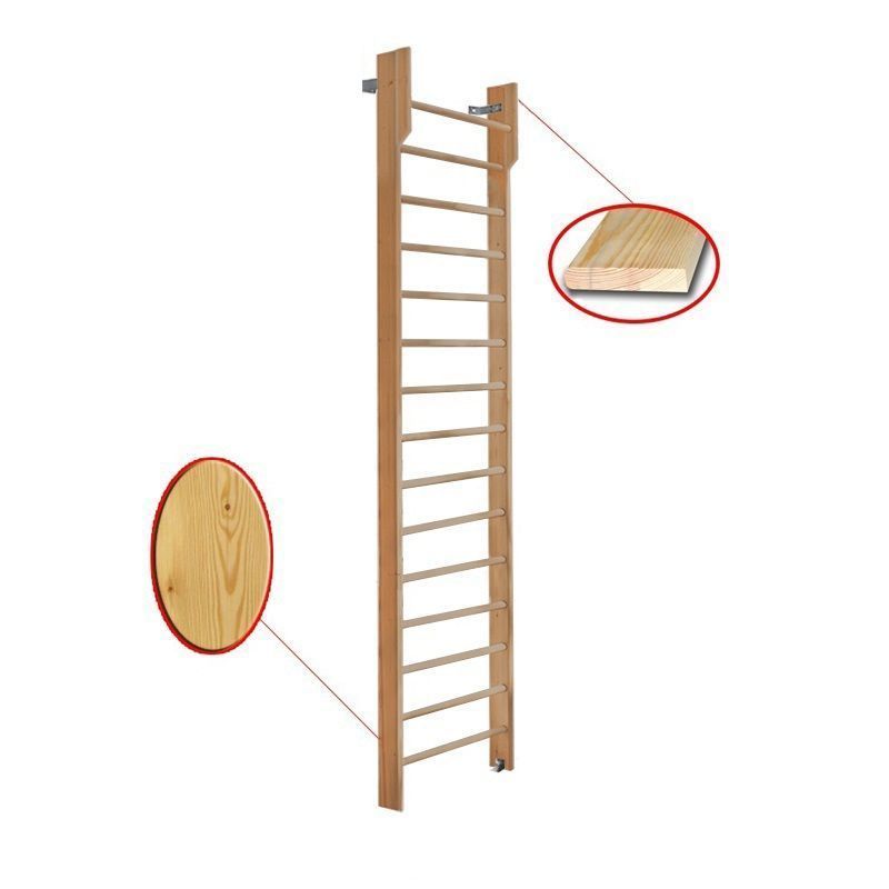 Стенка гимнастическая 3200х800 с турником (массив.сосна)  Pioner A15789