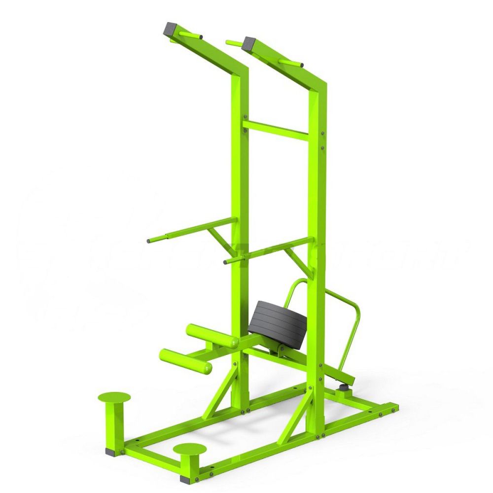 Уличный силовой тренажер для подтягивания и отжимания на брусьях с противовесом  Pioner A17299