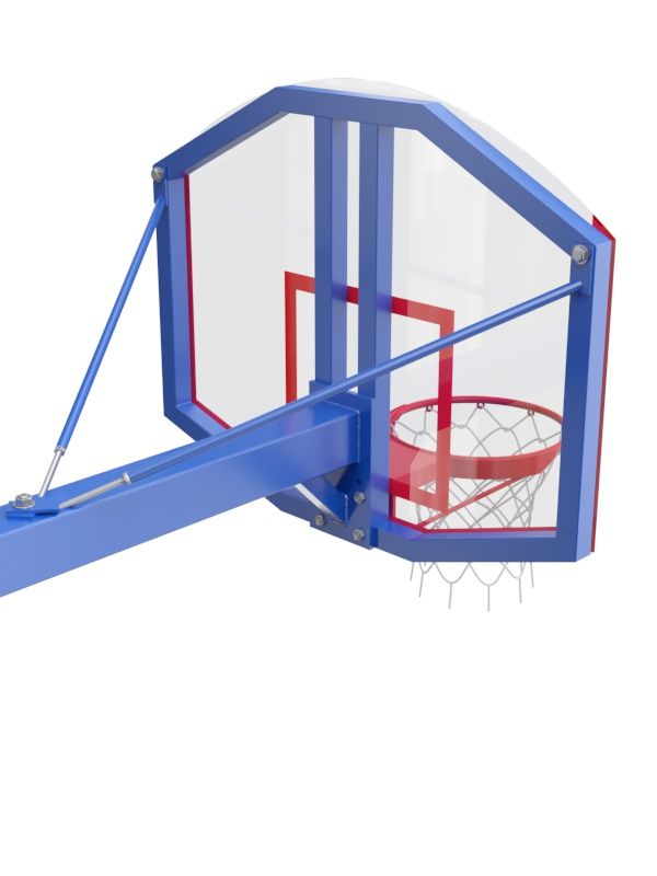 Стойка разборная одноопорная со стритбольным щитом из оргстекла и усиленным кольцом  Pioner A13406