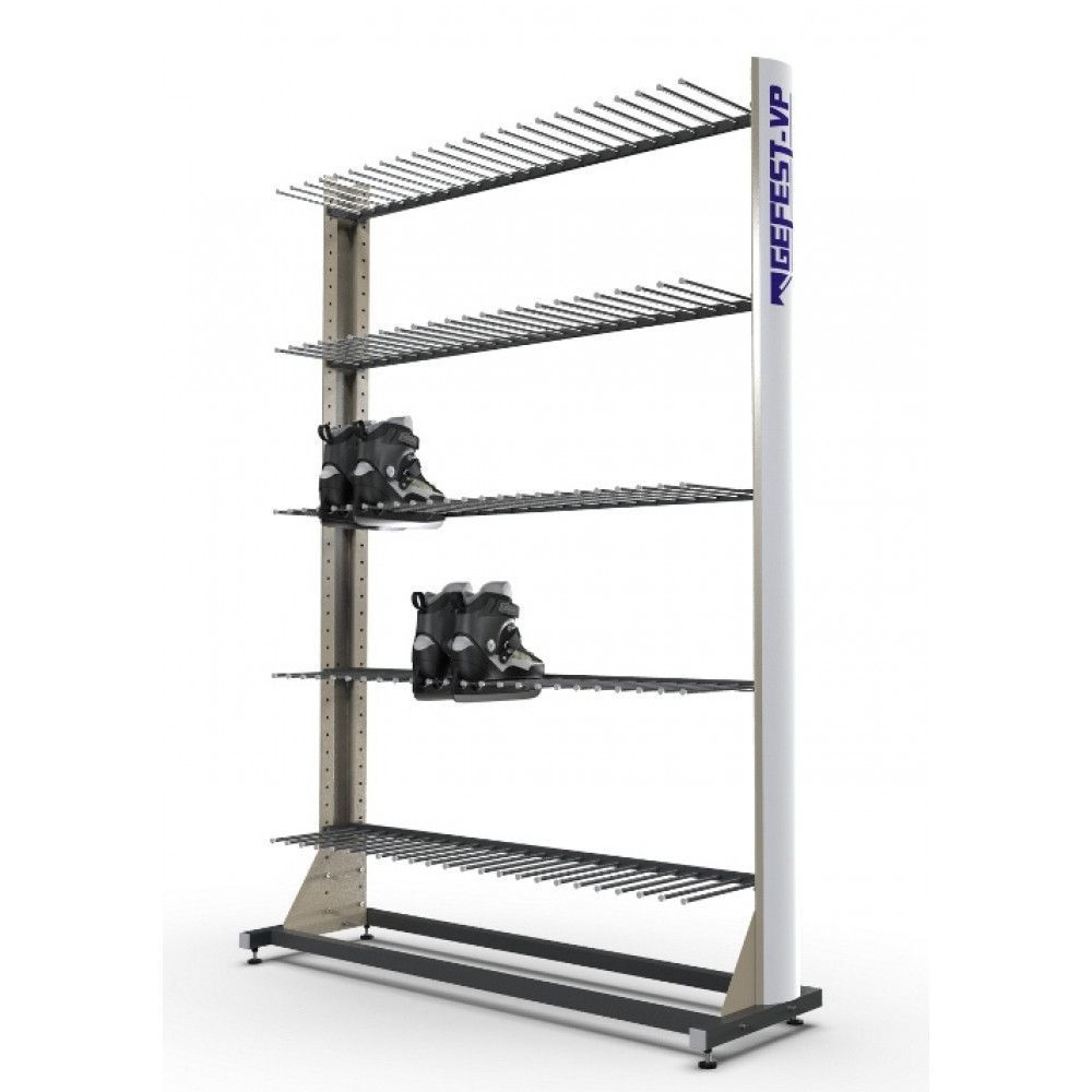 Стеллаж «Премиум» для коньков и роликов, односторонний, 30 пар, 5 полок, KP5-30