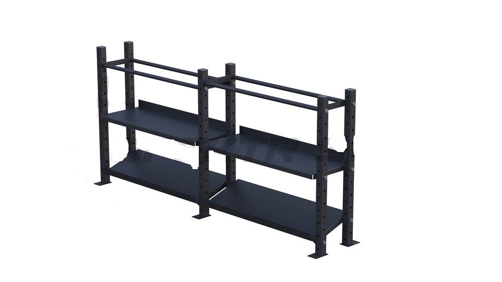 Модульный стеллаж  для гантелей, гирь и медболов 258х43х120 (2 секции) Pioner A12220