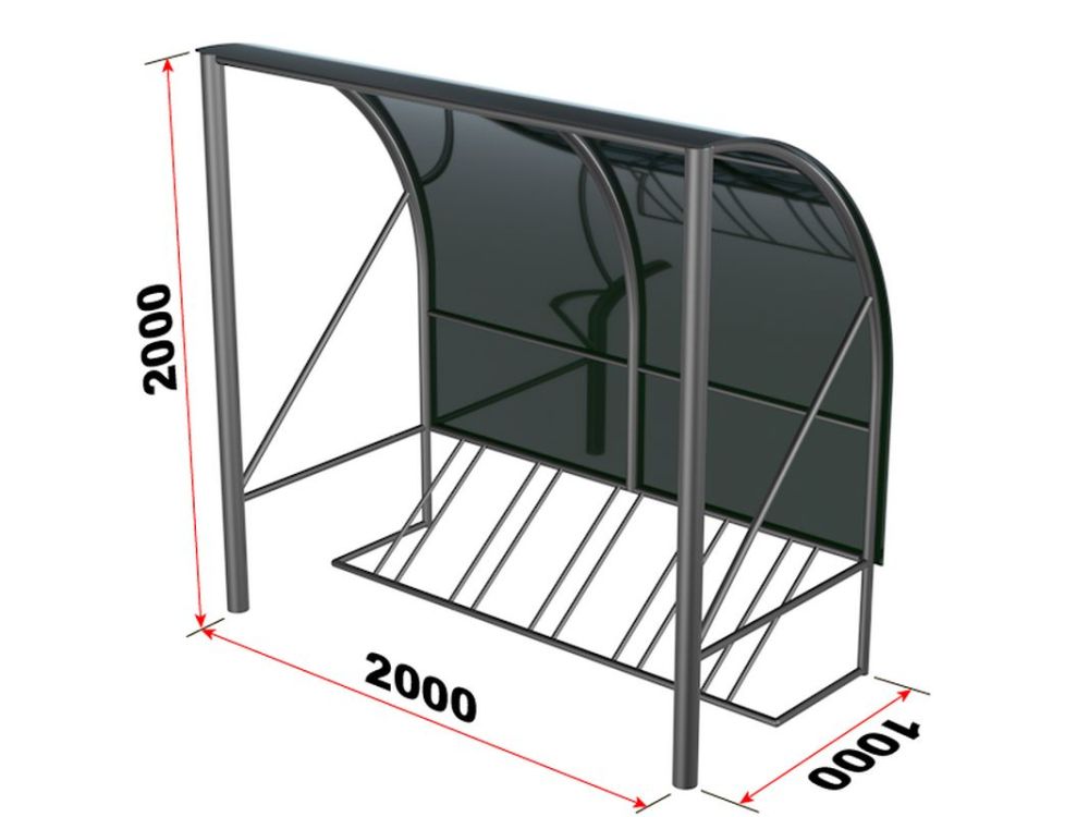 Велопарковка с навесом на 5 мест  Pioner A10104