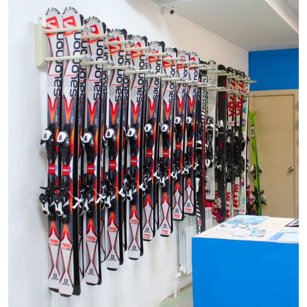 Вешалка Премиум-У для горных лыж, пристенная 25х147х45см  VGLPY-21