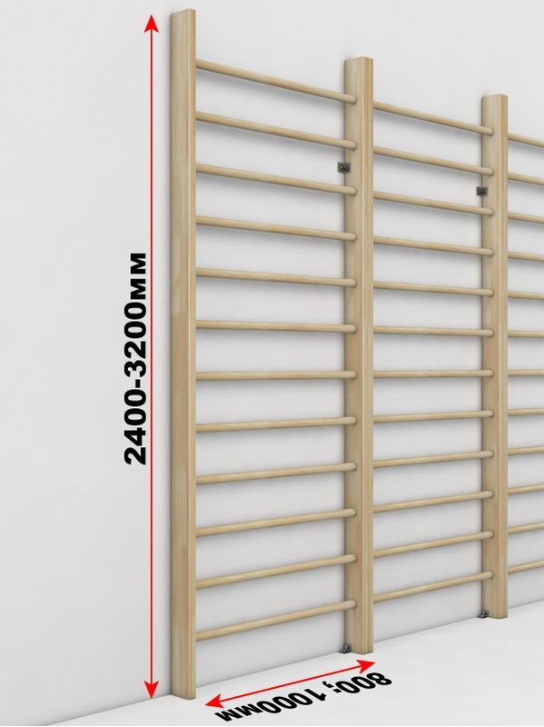 Шведская стенка сосна/береза размер 2600х800 мм  Pioner A16217