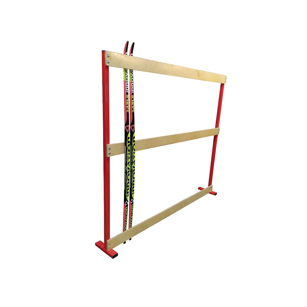 Стойка для хранения лыж, на 10 пар, с крючками, односторонняя