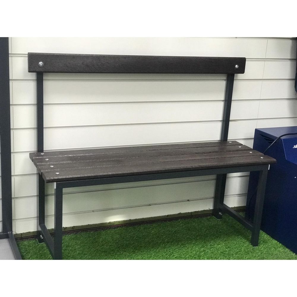 Скамейка для раздевалок со спинкой (пластик 20 мм) 200x33,5х80см  SRS 200/40/80