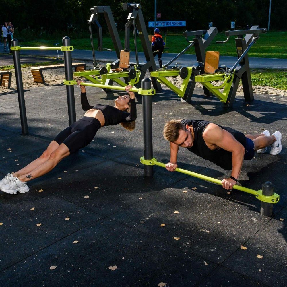 Воркаут Тройной каскад турников для отжиманий и подтягиваний  Pioner A17719