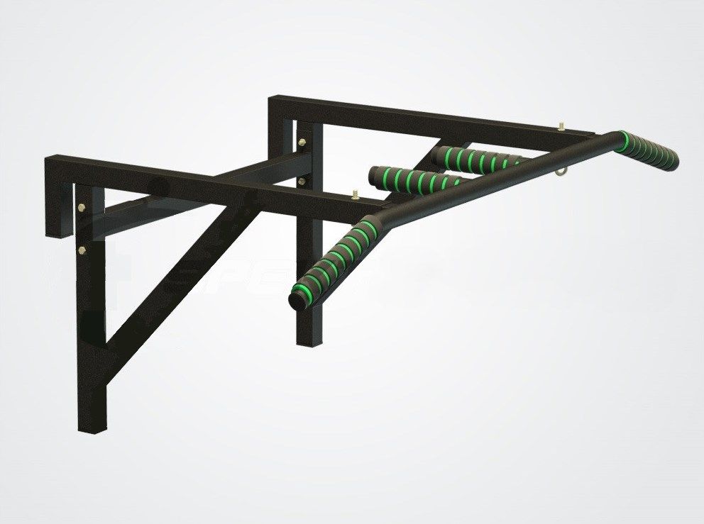 Турник навесной на гимнастическую стенку, черный Pioner A12179