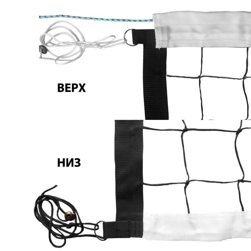 Сетка волейбольная нить 3,0 мм, проф., трос кевларовый FS-V-№8 черный Pioner A14992