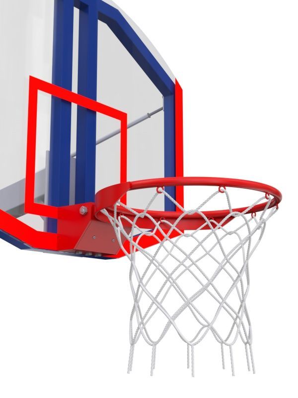 Стойка двухопорная со стритбольным щитом из оргстекла и массовым кольцом  Pioner A13424