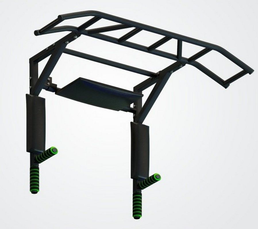 Турник-брусья-пресс разборный с доп. хватами, черный Pioner A17182