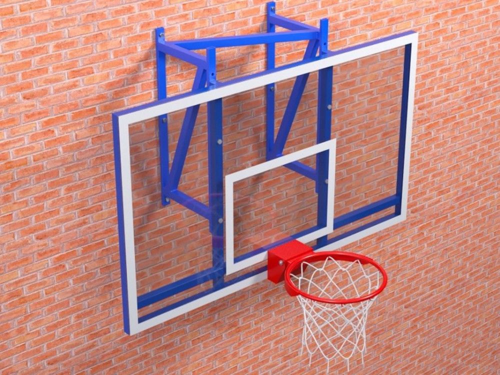 Ферма с игровым щитом из оргстекла 10 мм с регулировкой высоты и массовым кольцом  Pioner A13300