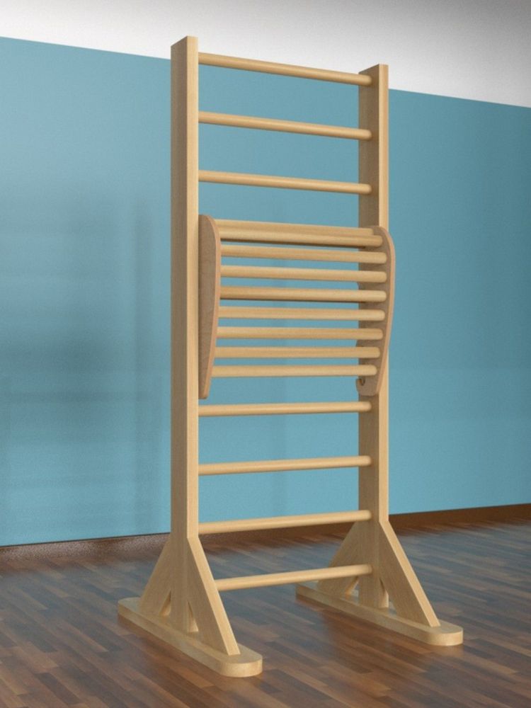 Шведская стенка напольная деревянная с тренажером  Pioner A16218