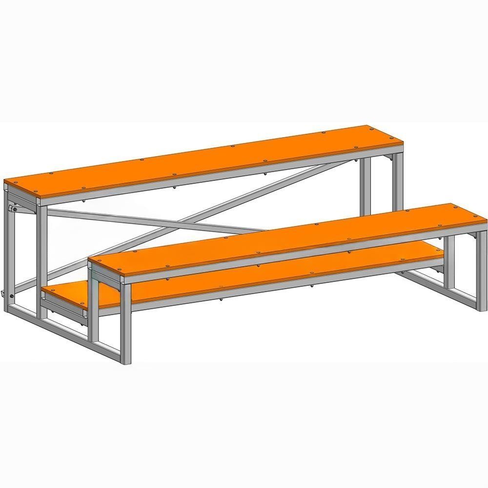 Трибуна мобильная 2 ряда сиденья из фанеры