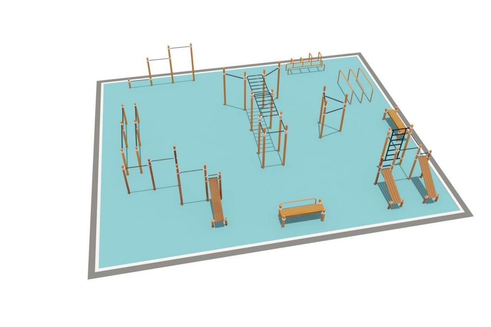 Районная площадка для Воркаут и WRK   Pioner A16581