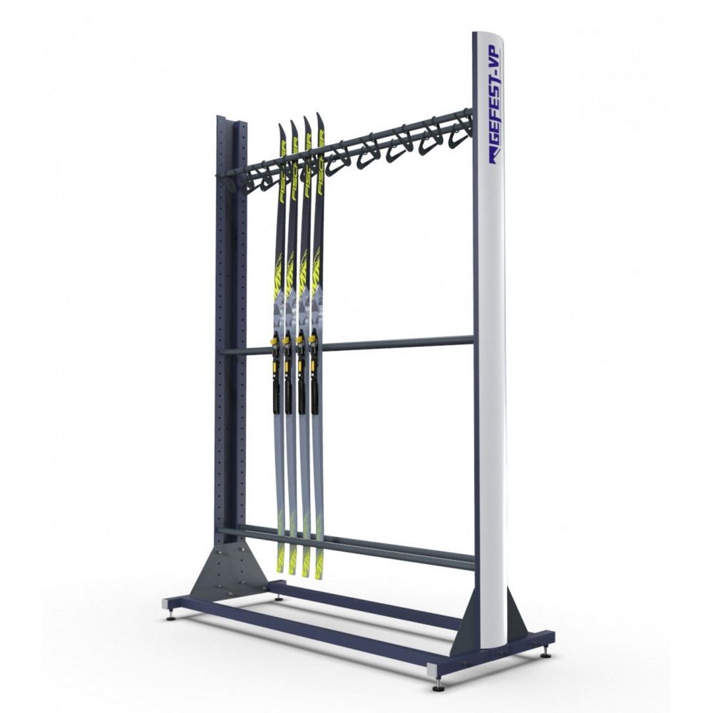 Стеллаж Премиум для беговых лыж, двухсторонний с вешалкой 219х125х67см  BLVPD-20