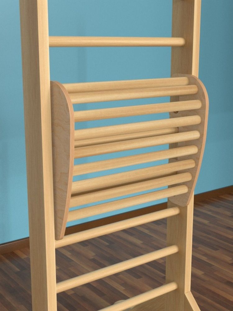 Шведская стенка напольная деревянная с тренажером  Pioner A16218