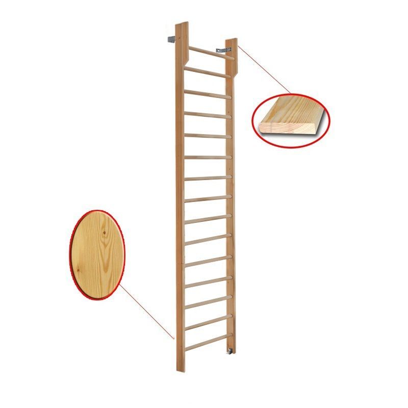 Стенка шведская 3200х800 с турником (массив.сосна)  Pioner A15780