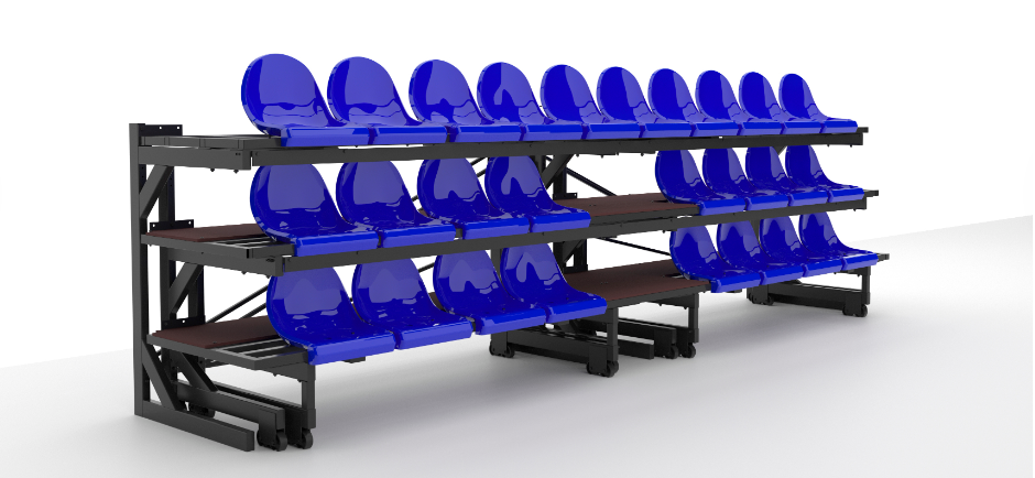 Трибуна трехрядная 26 мест телескопическая Pioner A2506397