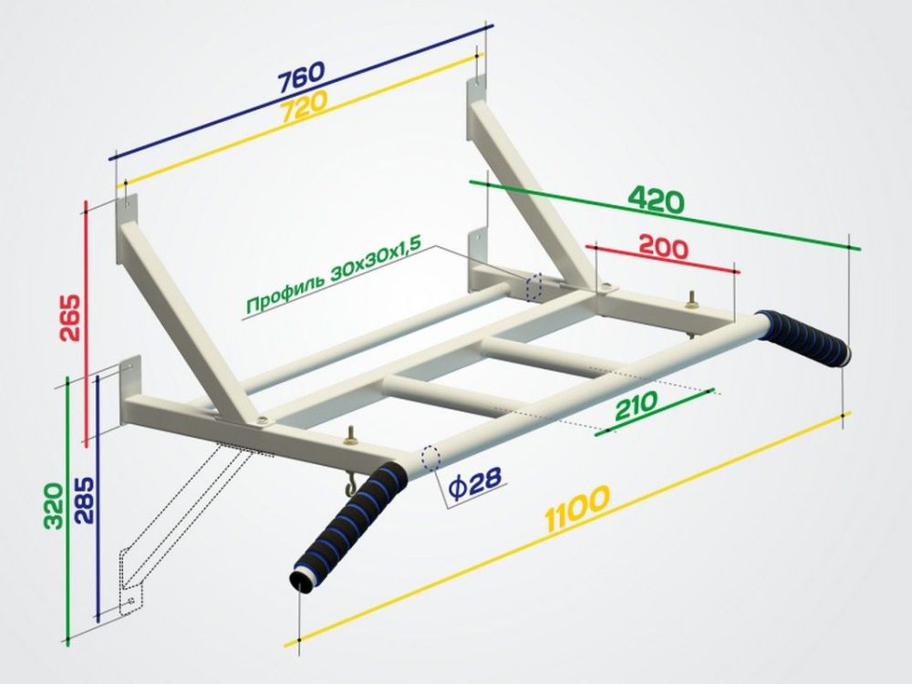 Турник настенный разборный Pioner A16464