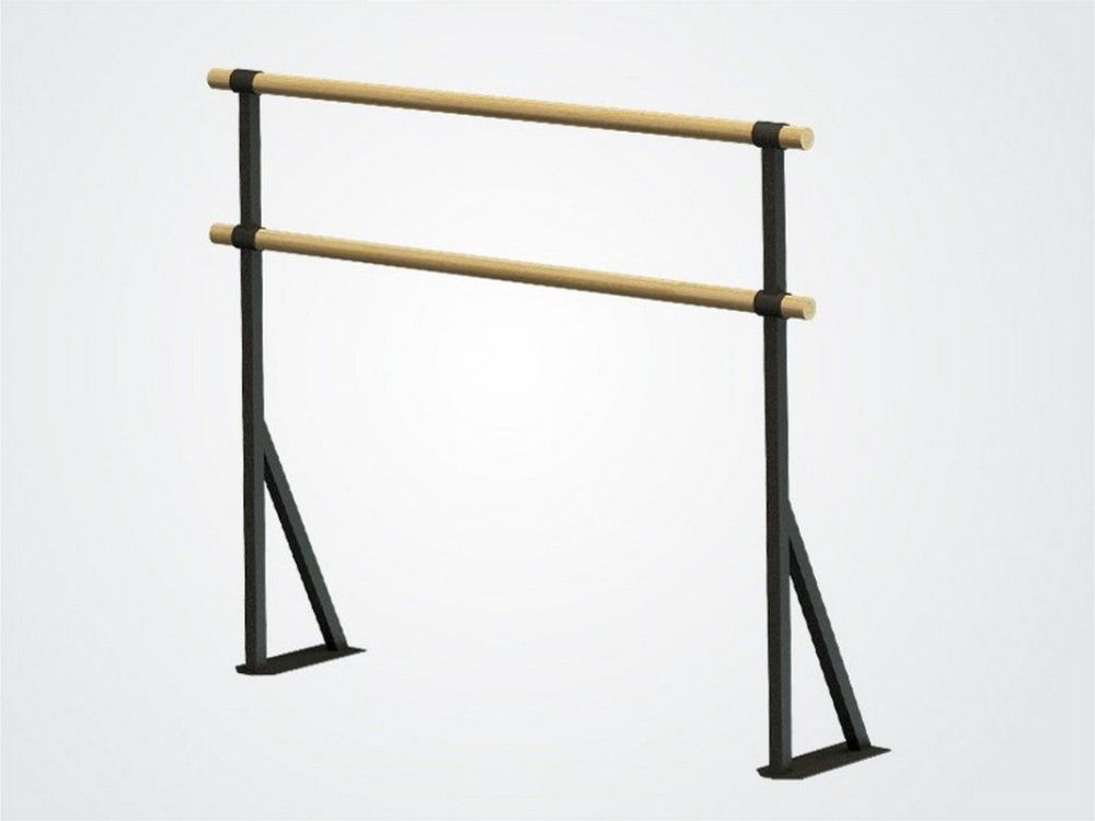 Хореографический станок двухрядный напольный, Бук Pioner A14010