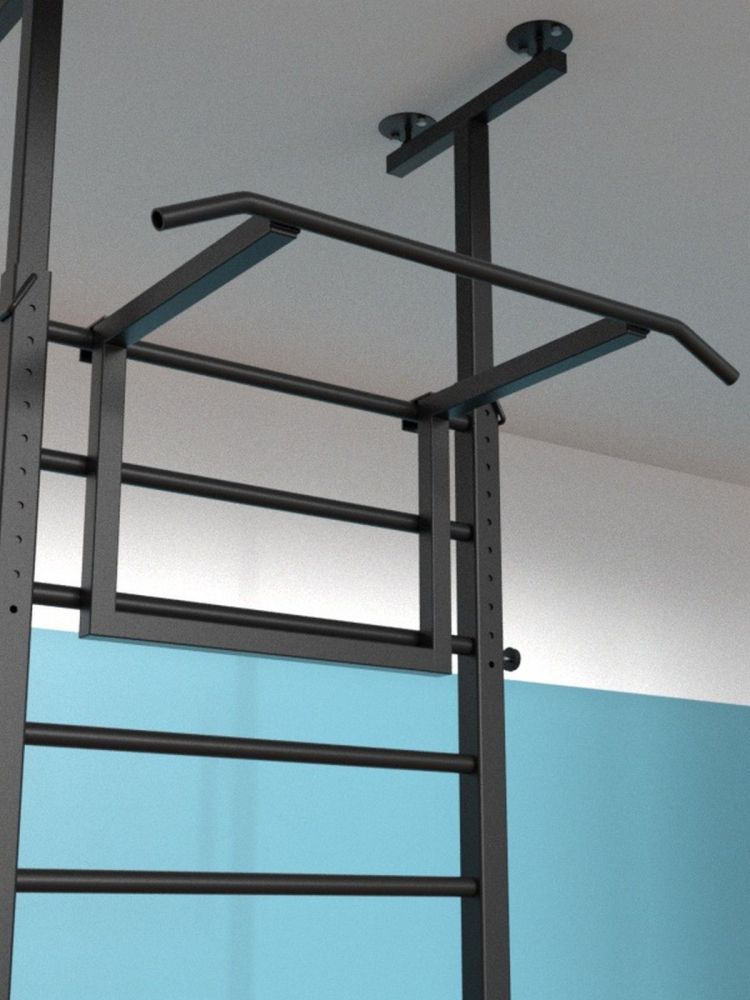 Шведская стенка враспор с регулировкой высоты и турником  Pioner A16182