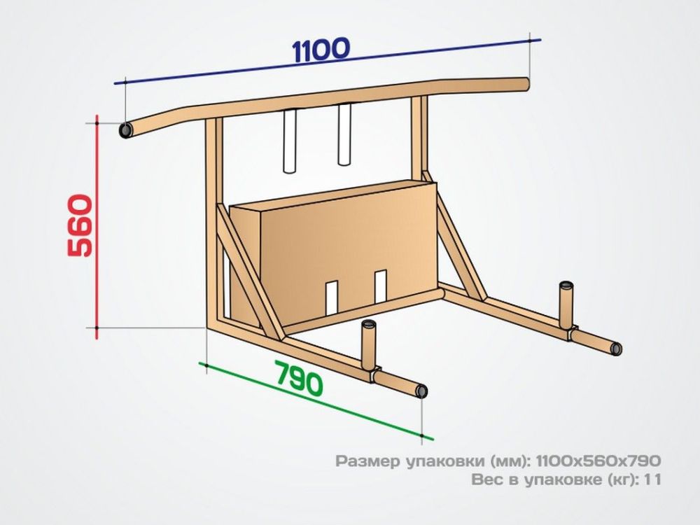Турник 3 в 1 цельносварной, черный Pioner A17155
