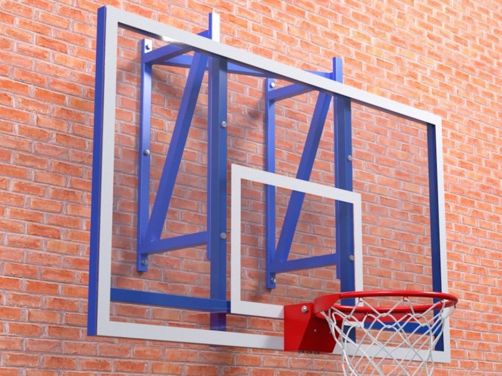 Ферма с игровым щитом из оргстекла 10 мм с регулировкой высоты и массовым кольцом  Pioner A13300