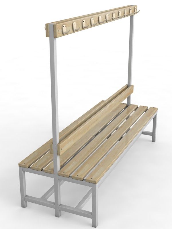 Скамейка для раздевалки c вешалкой двухсторонняя, 300см  Pioner A16324