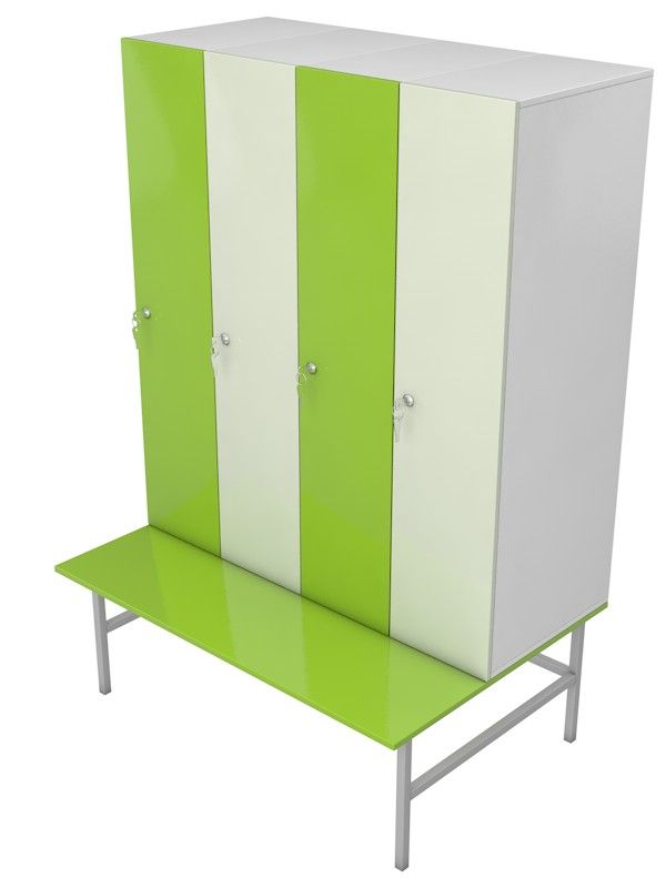 Шкаф-скамейка для раздевалок c покрытием Pioner A16307