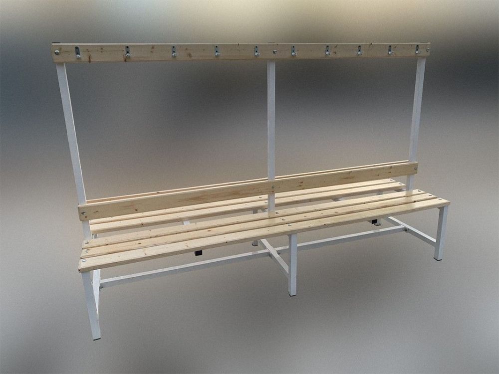 Скамейка для раздевалки c вешалкой двухсторонняя разборная, 100см  Pioner A16325