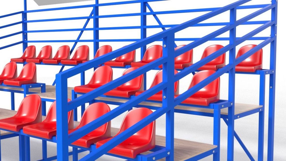 Трибуна с навесом, с ограждением, 5-ти рядная  Pioner A13591