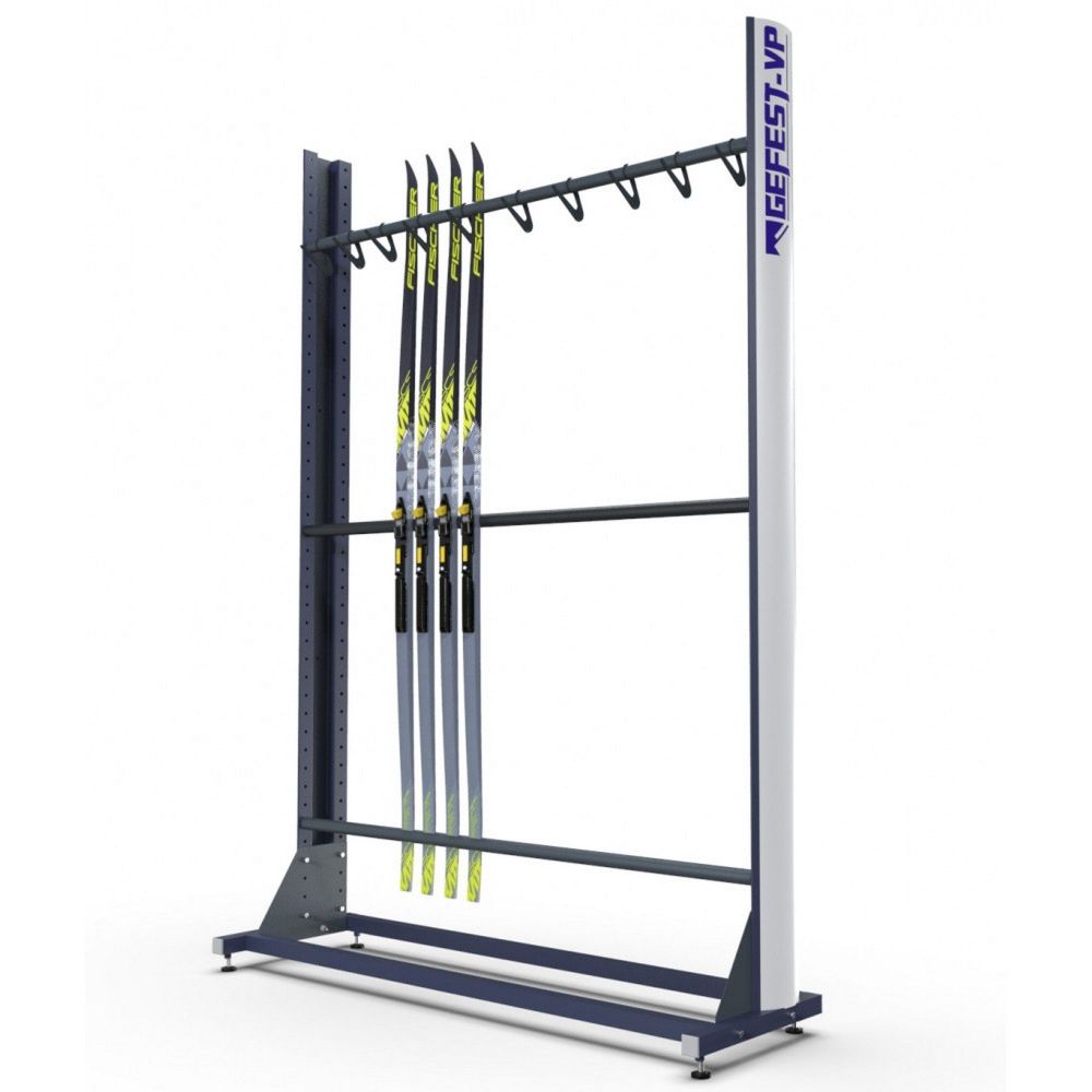 Стеллаж Премиум для беговых лыж, односторонний с вешалкой 219х243х45см  BLVP-22