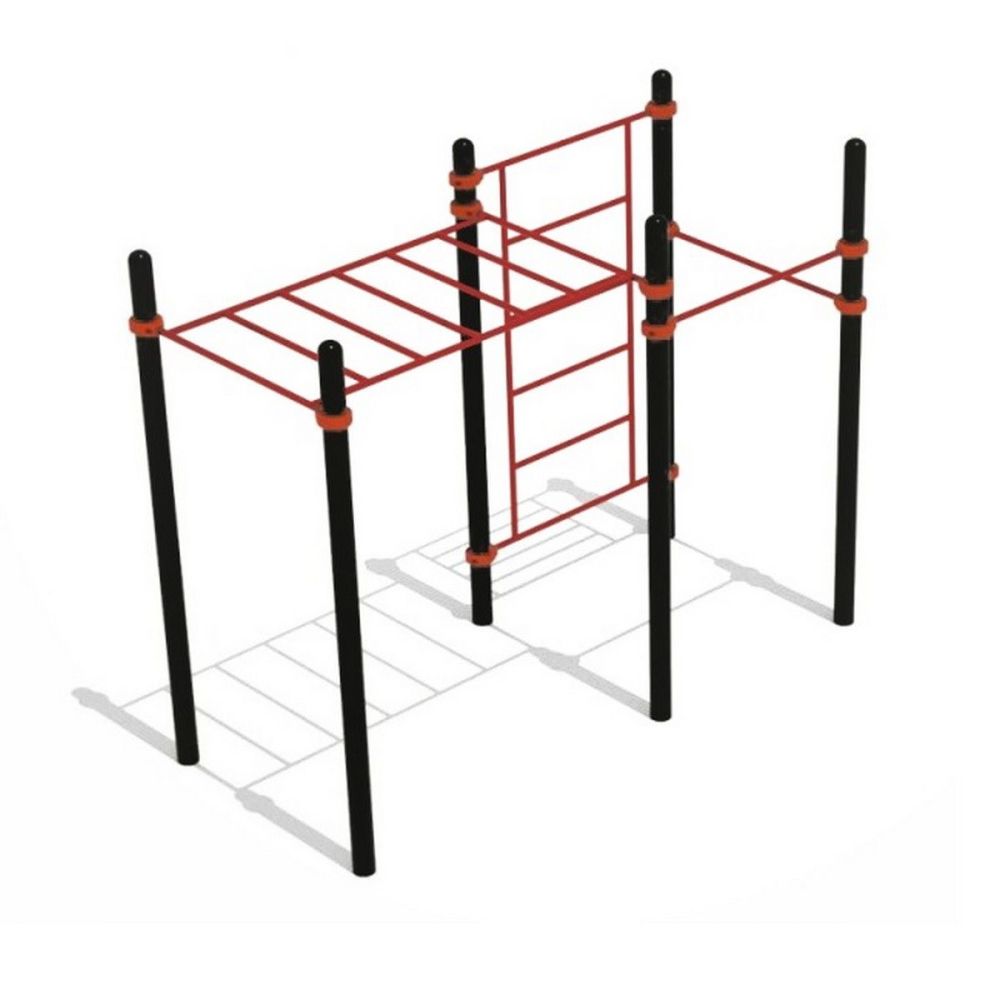 Рукоход классический два турника и шведская стенка  круглый профиль Pioner A16025